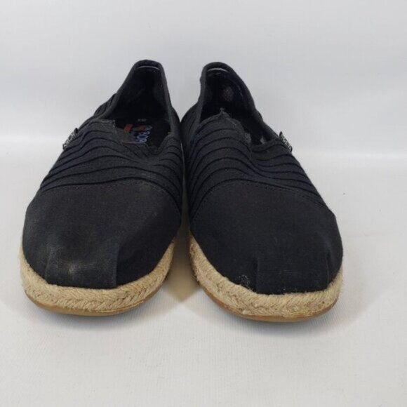 Bobs from Skechers Black Slip On Espadrille Platform Shoes Size 8 - Picture 3 of 15
